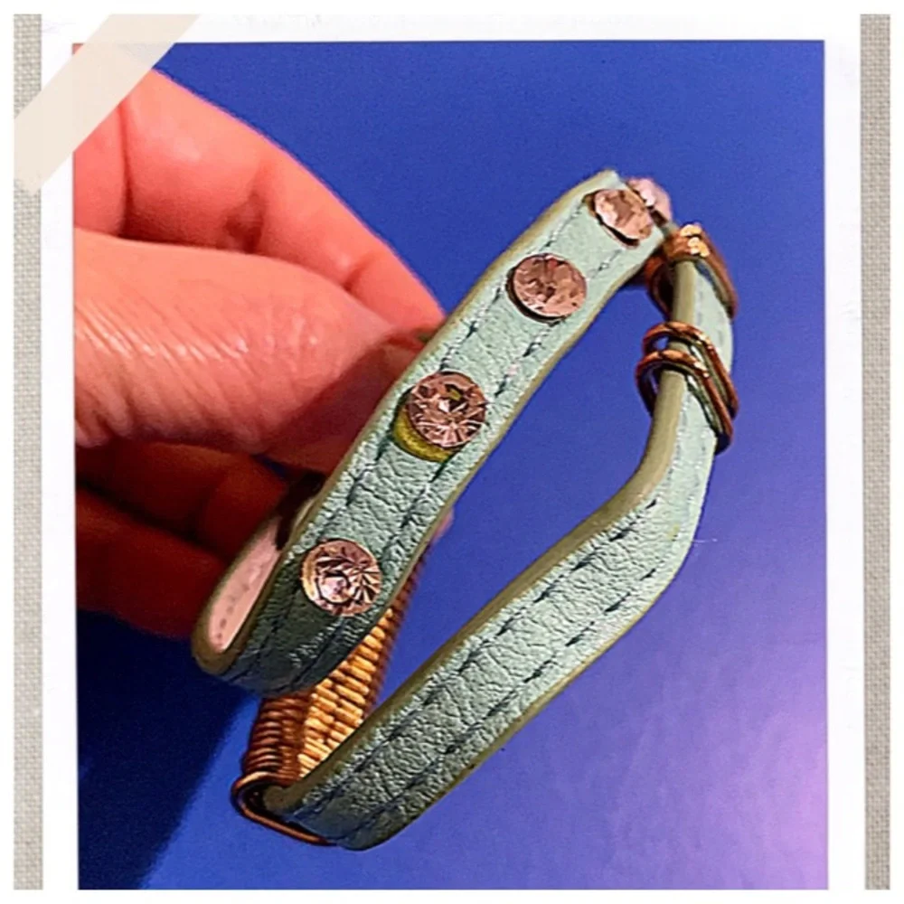 Bracelet Endless Turquoise Wrap Faux Leather Bracelet - Choker New Handmade